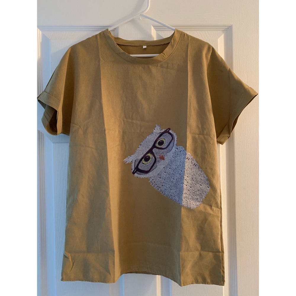 Khaki Owl Top